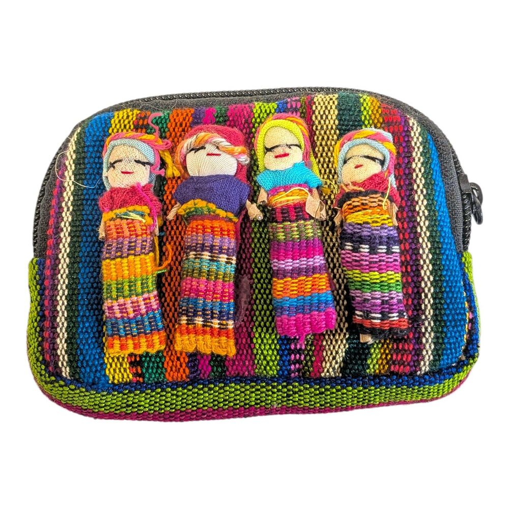 Womens Embroidered Wallet Coin Purse Embroidery Artisanal HandMade Mexico